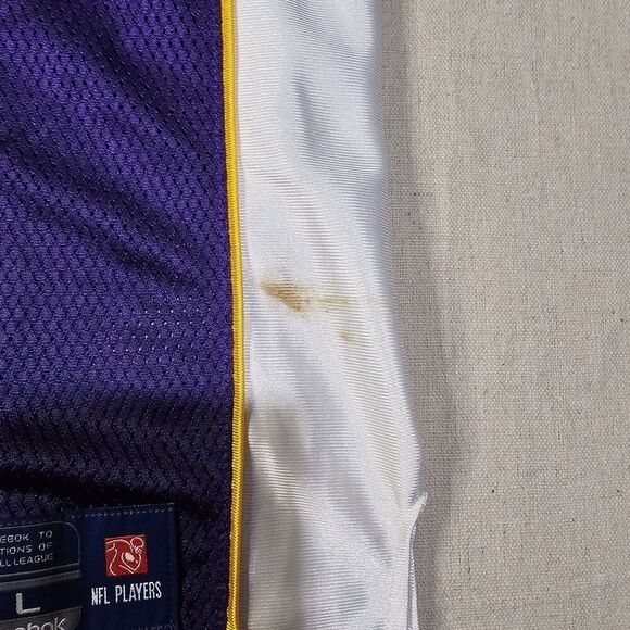 Reebok On Field Minnesota Vikings Adrian Peterson #28 Jersey Size L NWT *FLAWED* - Picture 3 of 9